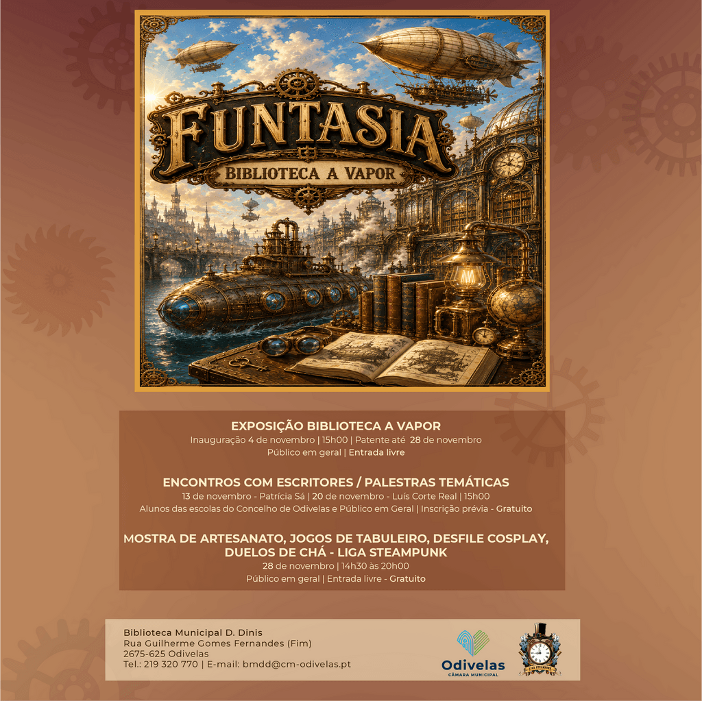 BIBLIOTECA FANTÁSTICA PORTUGUESA - FUNTASIA 'BIBLIOTECA A VAPOR' | Encontros com Escritores / Palestras temáticas